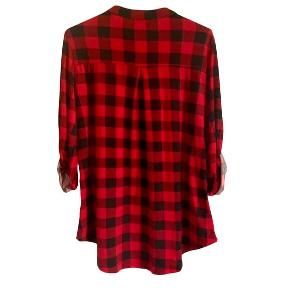 JCZHWQU Women's Red Black Plaid Flannel Top With Zipper Closure XL - Picture 7 of 8